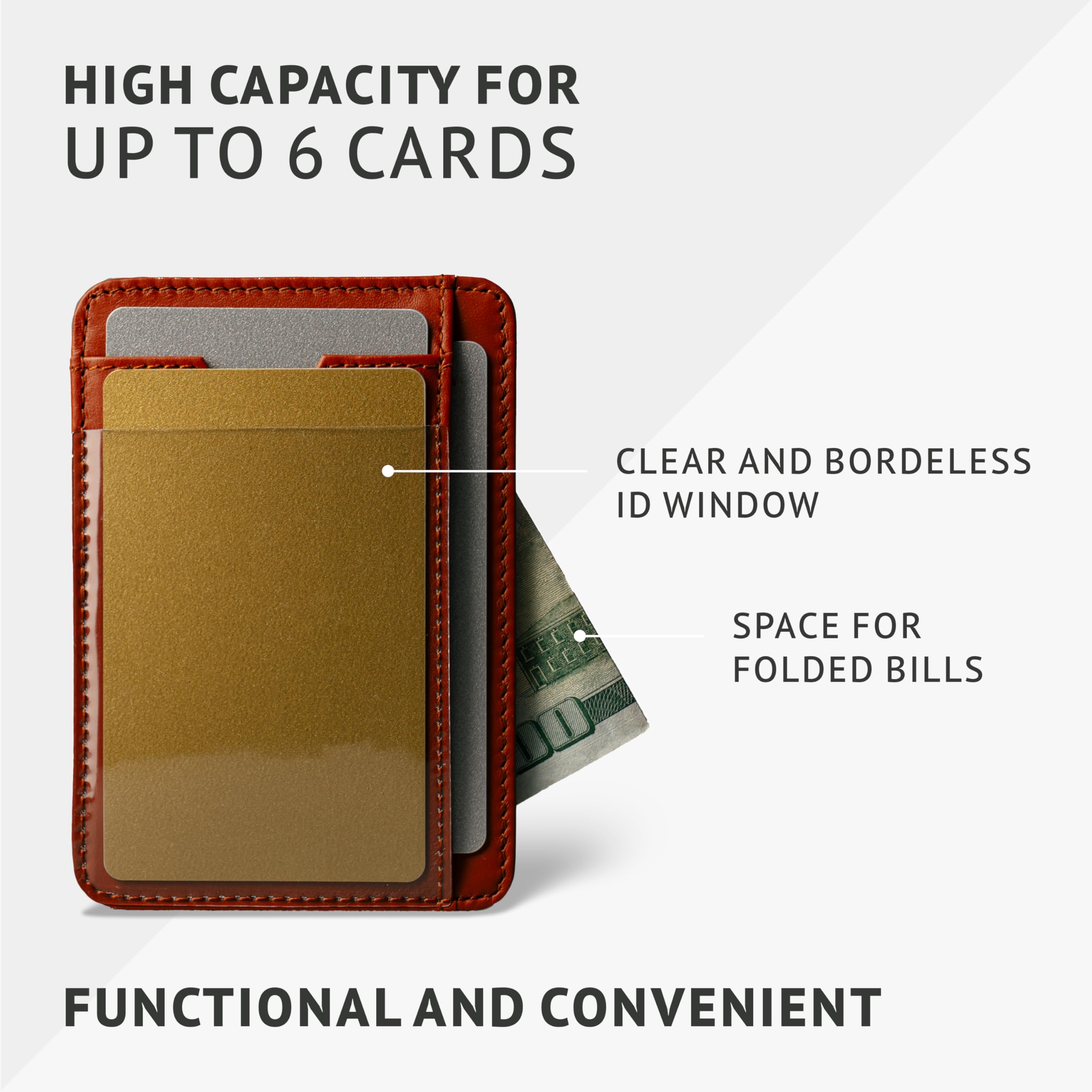 Vaultskin BRIXTON - Portafoglio Sottile in Pelle con Tasca ID, Stile Minimalista, Protezione RFID, per Uomini e Donne