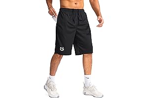 G Gradual Men's 11" Long Basketball Shorts with Zipper Pockets- Enhanced Comfort and Utility