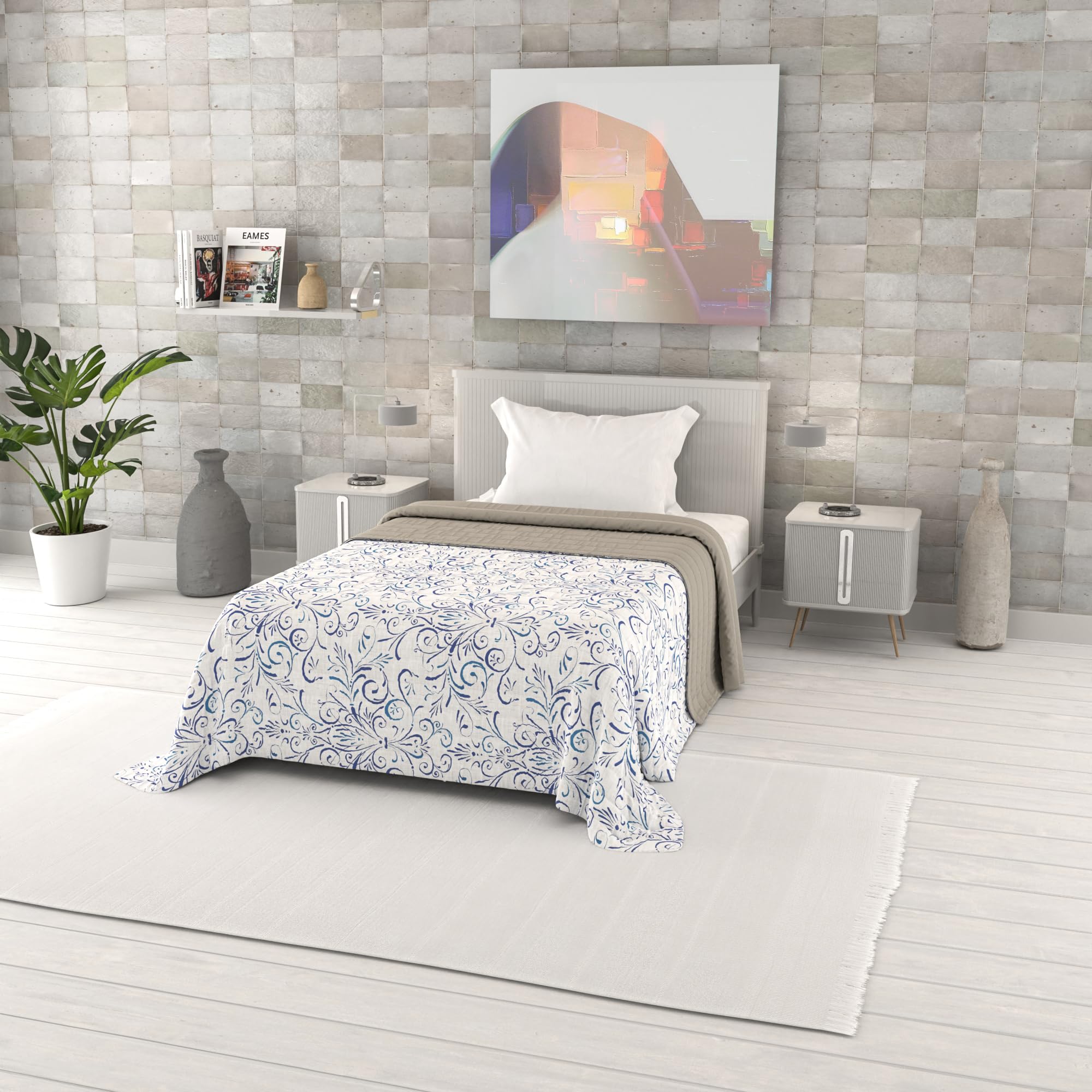 Italian Bed Linen Fantasy Printed Summer Duvet, Polyester Filling, Oenato Tex, 220 x 270 cm