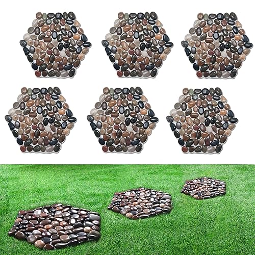 Piedra de piedra de río de 12 pulgadas, adoquines para pasarela de jardín al aire libre, paisajismo, piedras pulidas para patio, césped, camino,