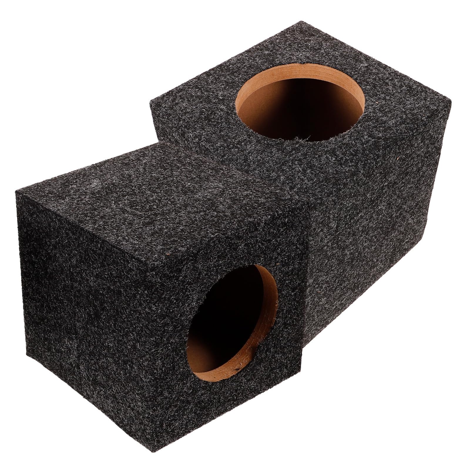 ibasenice Boîtier Caisson de Basses en Bois Foncé pour Haut-Parleur Voiture, Paire Scellée Mousse, Améliore la Qualité Audio, Installation Facile pour Système Audio Auto