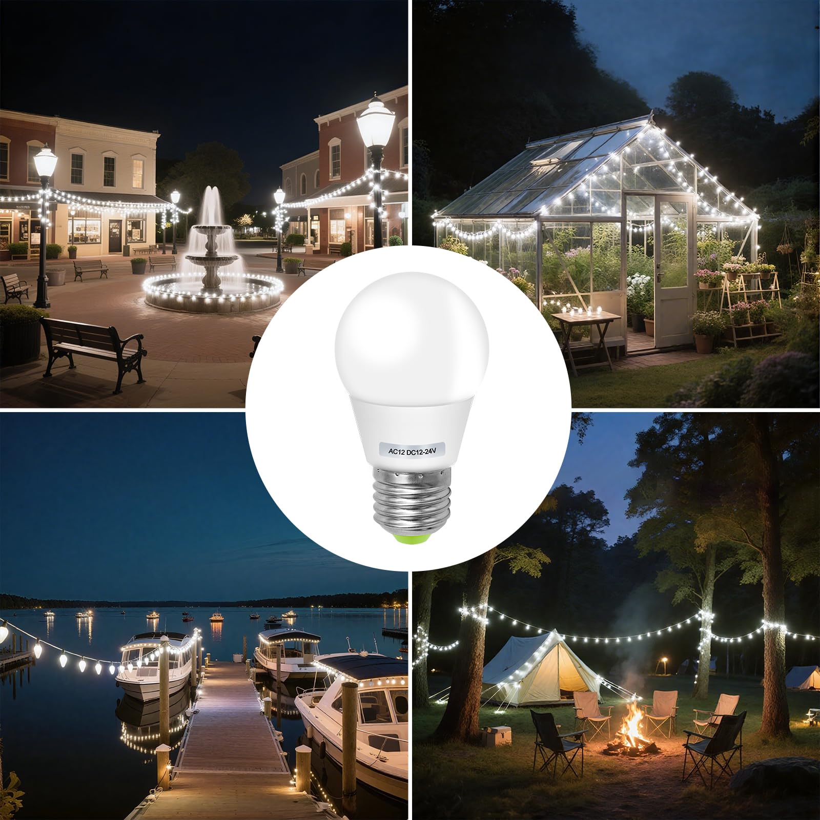 ZHENMING LED E27 Edison Screw Bulb 12 Volt 3W (Equivalent to 30W) Low Voltage Cool White 6000K for Off Grid Solar Lighting Marine Camper Lighting - Image 3