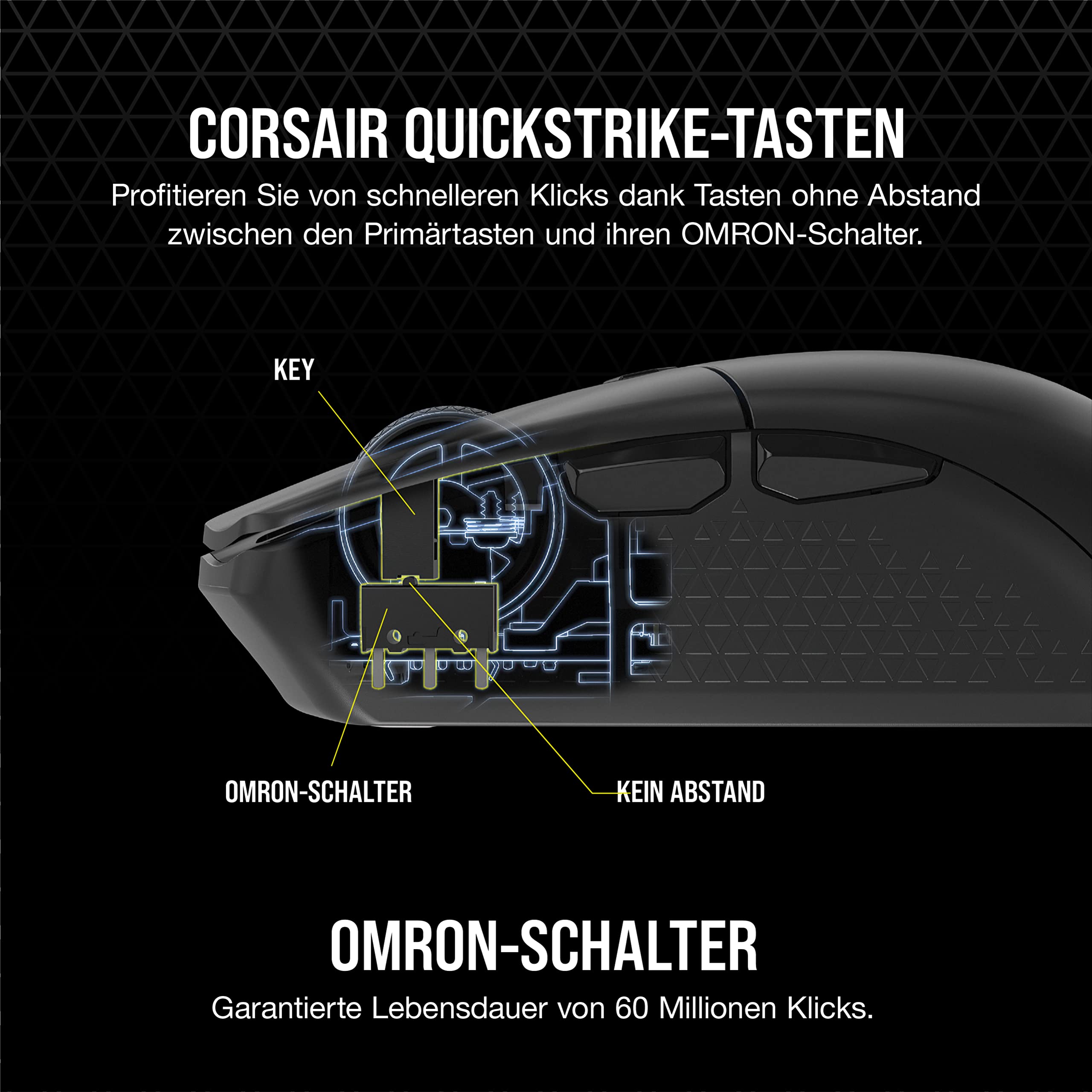 Corsair KATAR Elite Wireless Gaming Maus, 26.000 DPI, Symmetrische Form, 110 Stunden Akkulaufzeit, iCUE, Schwarz