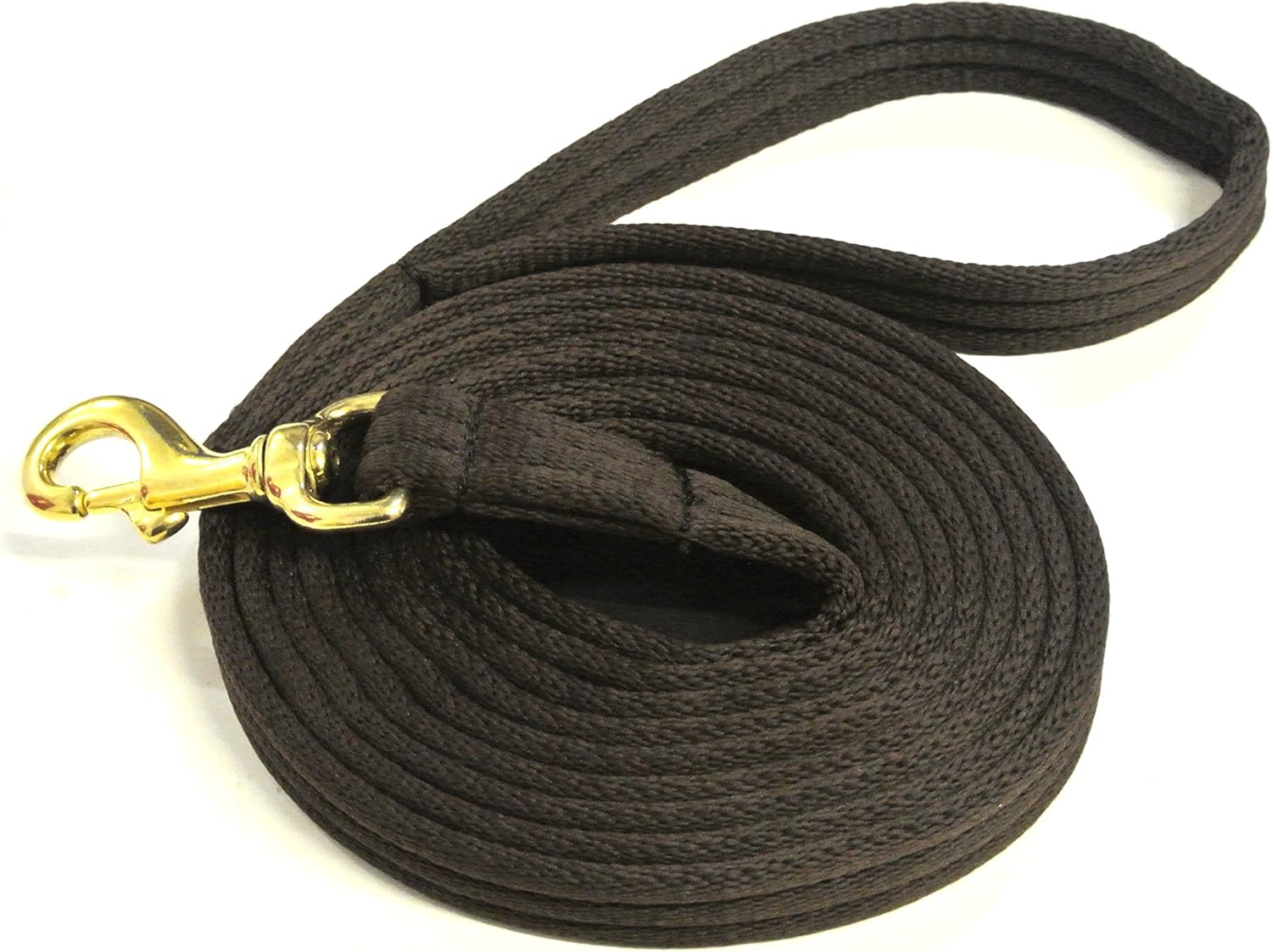 A product image of the black Church padded air webbing line. A long line for spaniel traning.