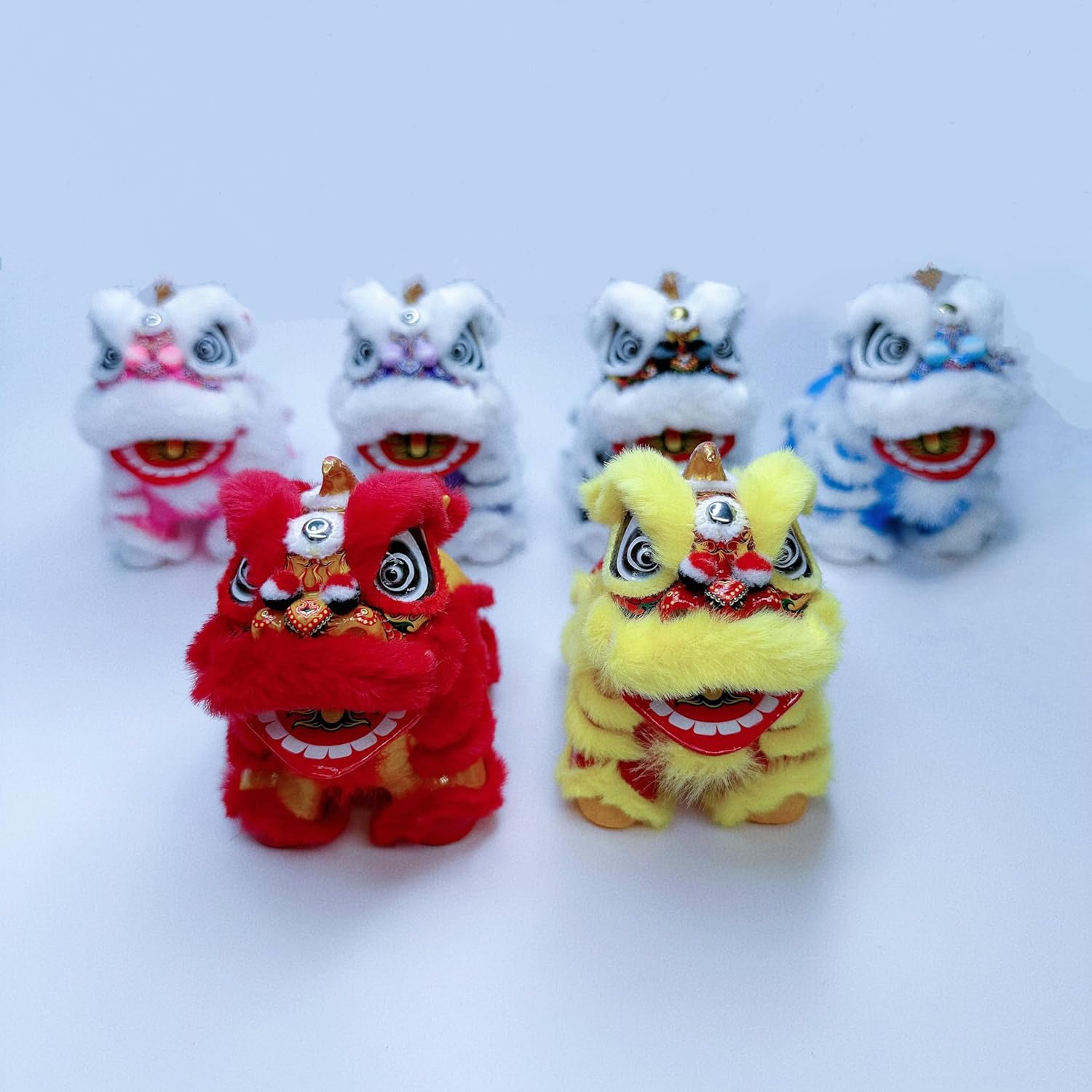 Handcrafted Traditional Chinese Lion Dance Decoration with a More Adorable Design, Designed to Stand Upright, Suitable for Both car and Indoor Decoration. (Black)