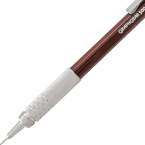 Miniatura 5 de Pentel Arts GraphGear 500 - Lápiz de dibujo premium, 0.035 in, barril gris, paquete de 2 (PG529NPABP)
