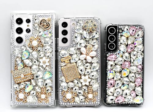 Miniatura 6 de Funda de lujo para Galaxy S21 Ultra para mujer, funda brillante para Galaxy S21 Ultra, funda con piedras brillantes con purpurina para Samsung S21