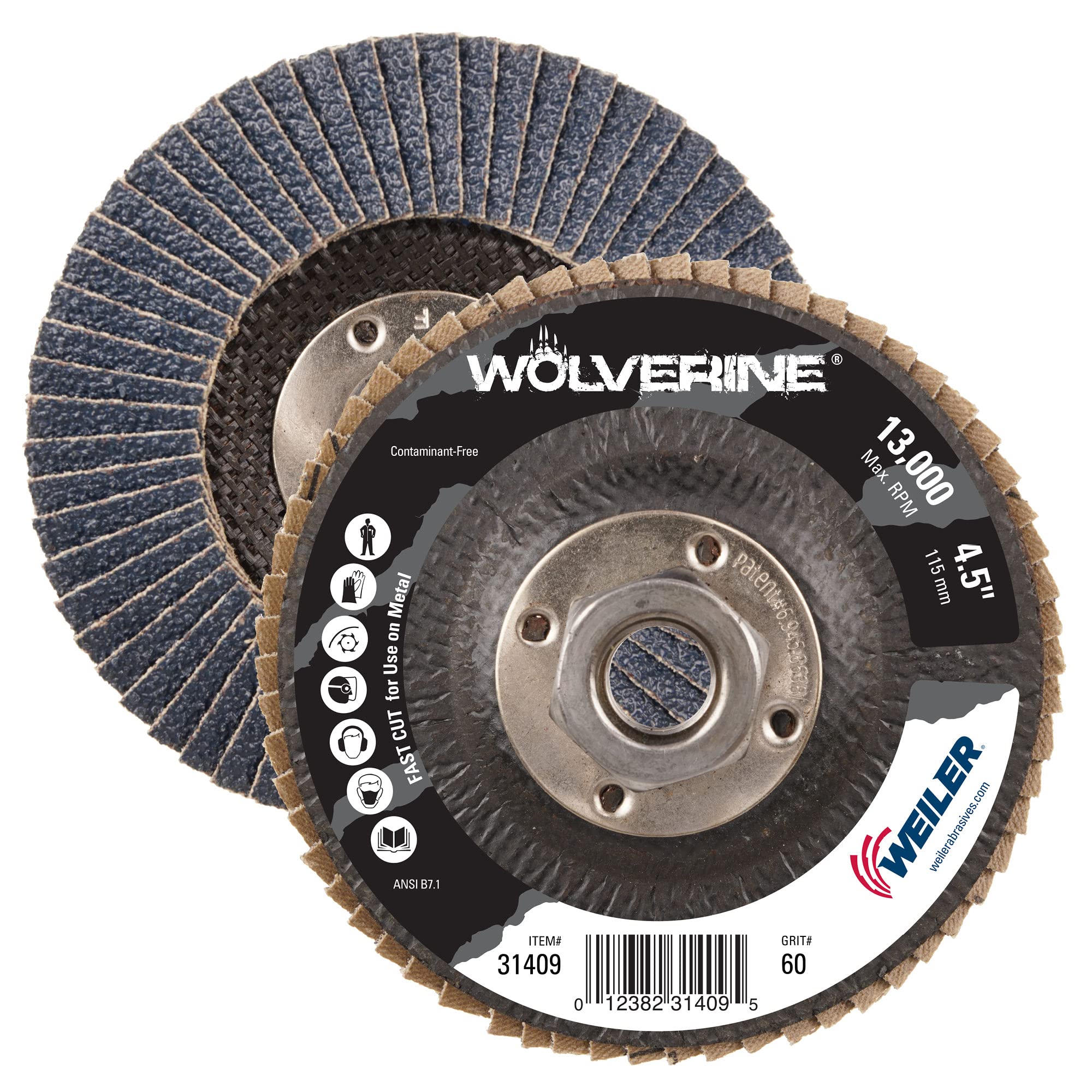Weiler Wolverine Flap Disc - 36 Grit -14