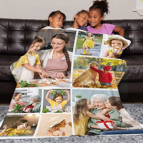 Miniatura 7 de Manta personalizada con foto y texto, manta de imagen personalizada impresa en Estados Unidos, manta de regalo personalizable para él, ella,