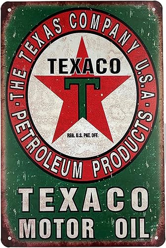 Letrero de metal para decoración de pared Gas Station Motor Oil Company 8 x 12 pulgadas Póster de placa decorativa para decoración del hogar,