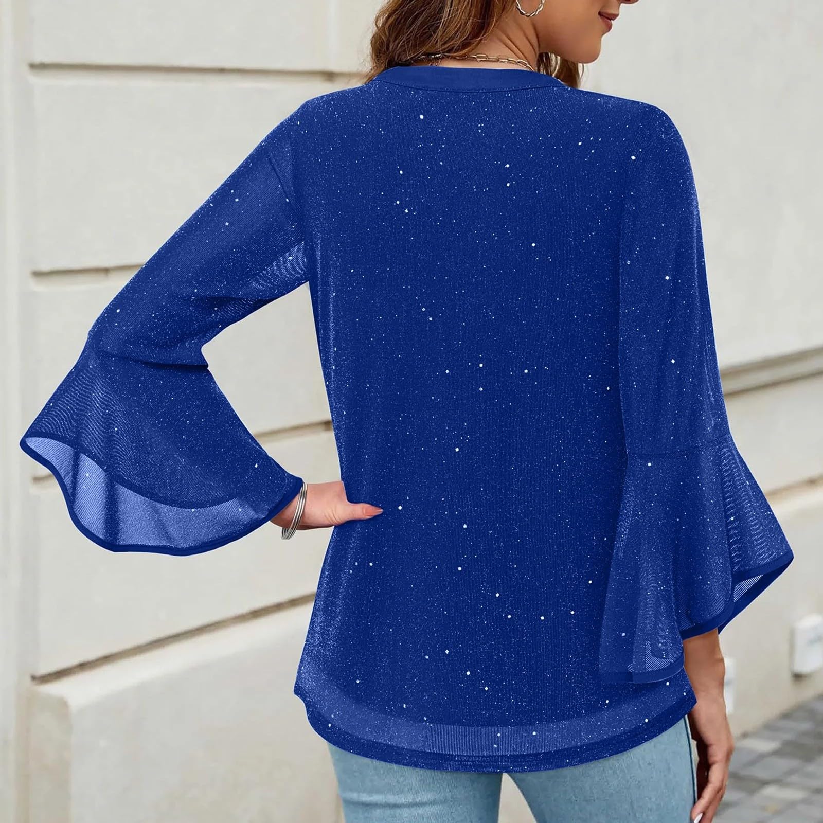 T Shirt Manche Longue Femme Femmes Chemises À Paillettes, Décontractées, Coupe Ample, Hauts Superposés Chemisier Blanc Chic Et Élégant Haut Chemise Pull Creme Christmas Sweat Shirts