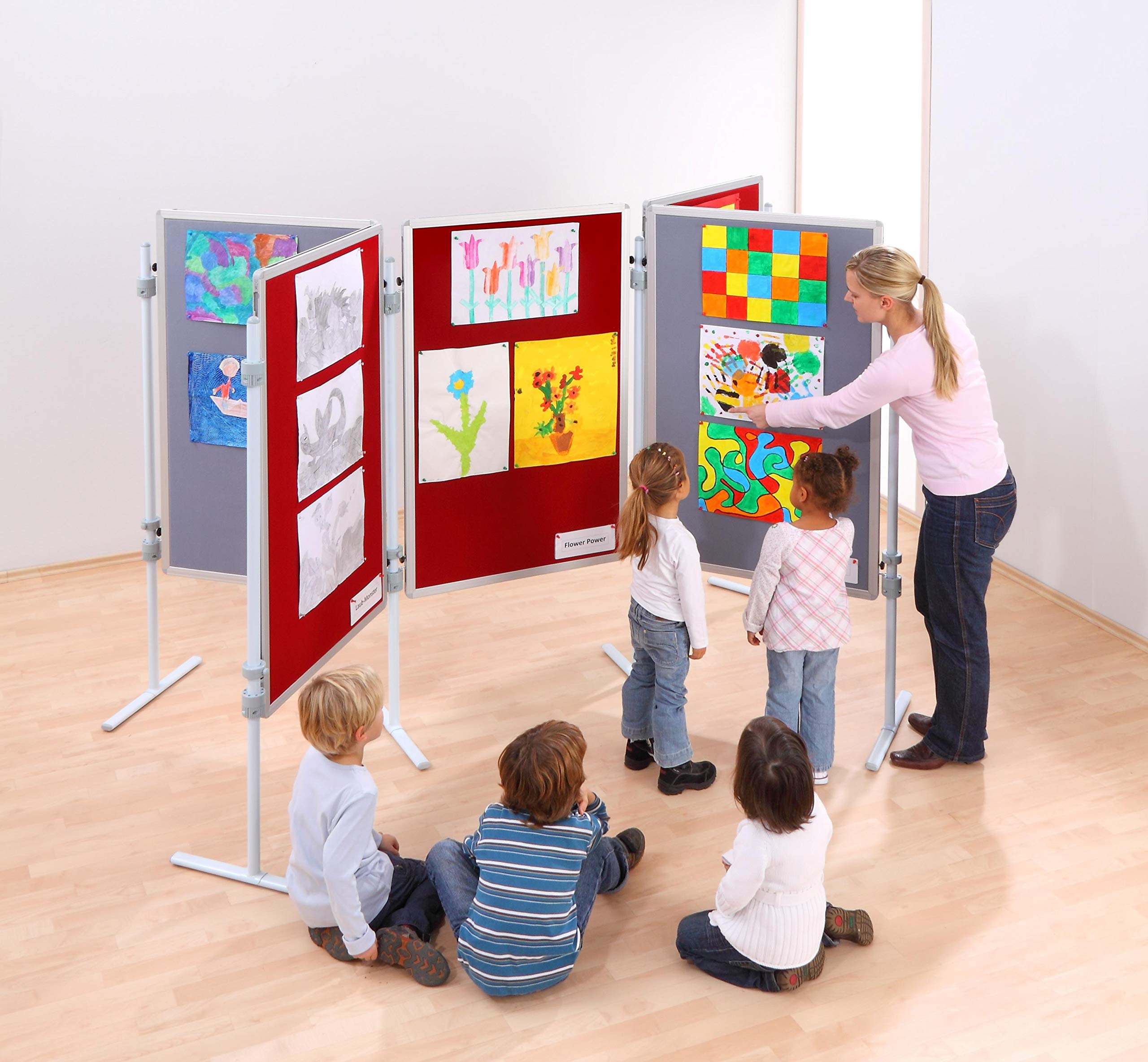 Betzold Stellwandtafel mit Stoffoberfläche – kleine Moderationstafel, Trennwand