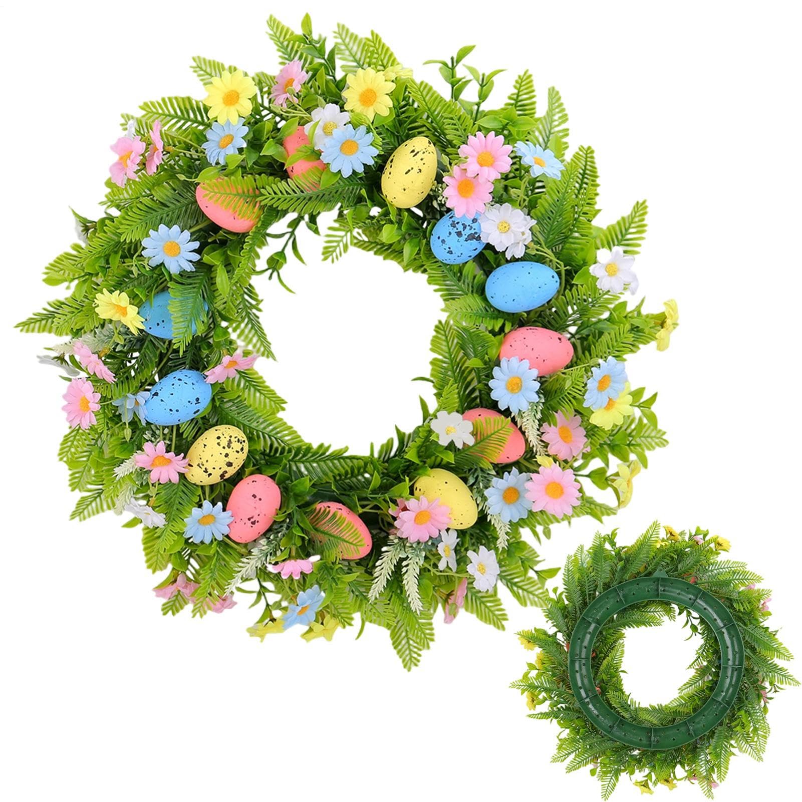 Couronne de fleurs artificielles durables pour intérieur extérieur