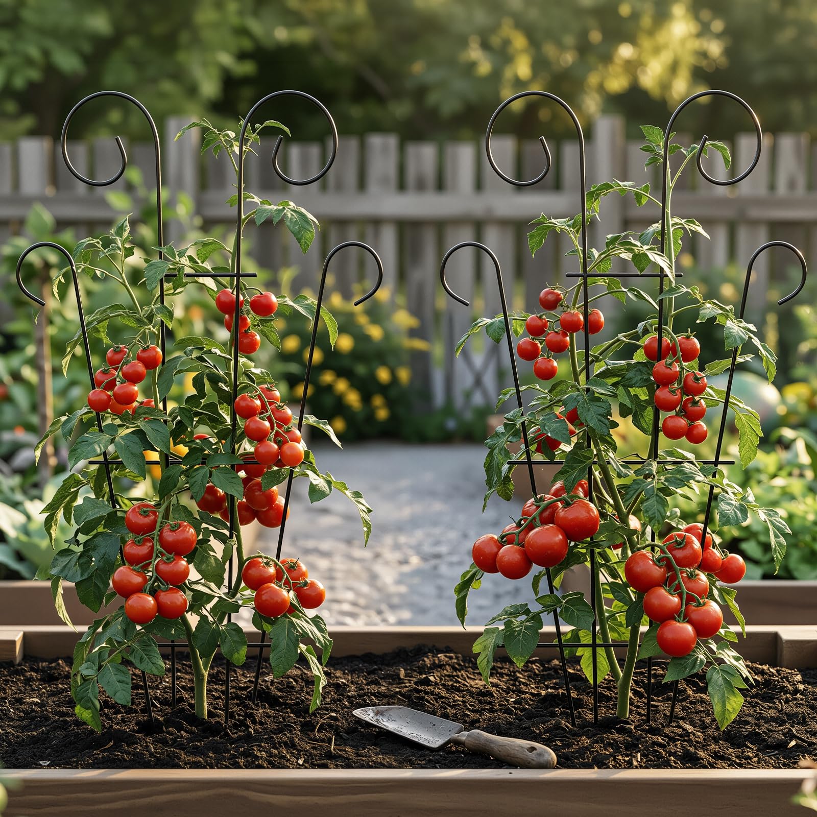 Thealyn Lot de 4 treillis de plantes d'intérieur pour plantes grimpantes en pot, treillis de jardin en métal pour plantes d'intérieur, fleurs de lierre, forme de vague, noir (109 cm)