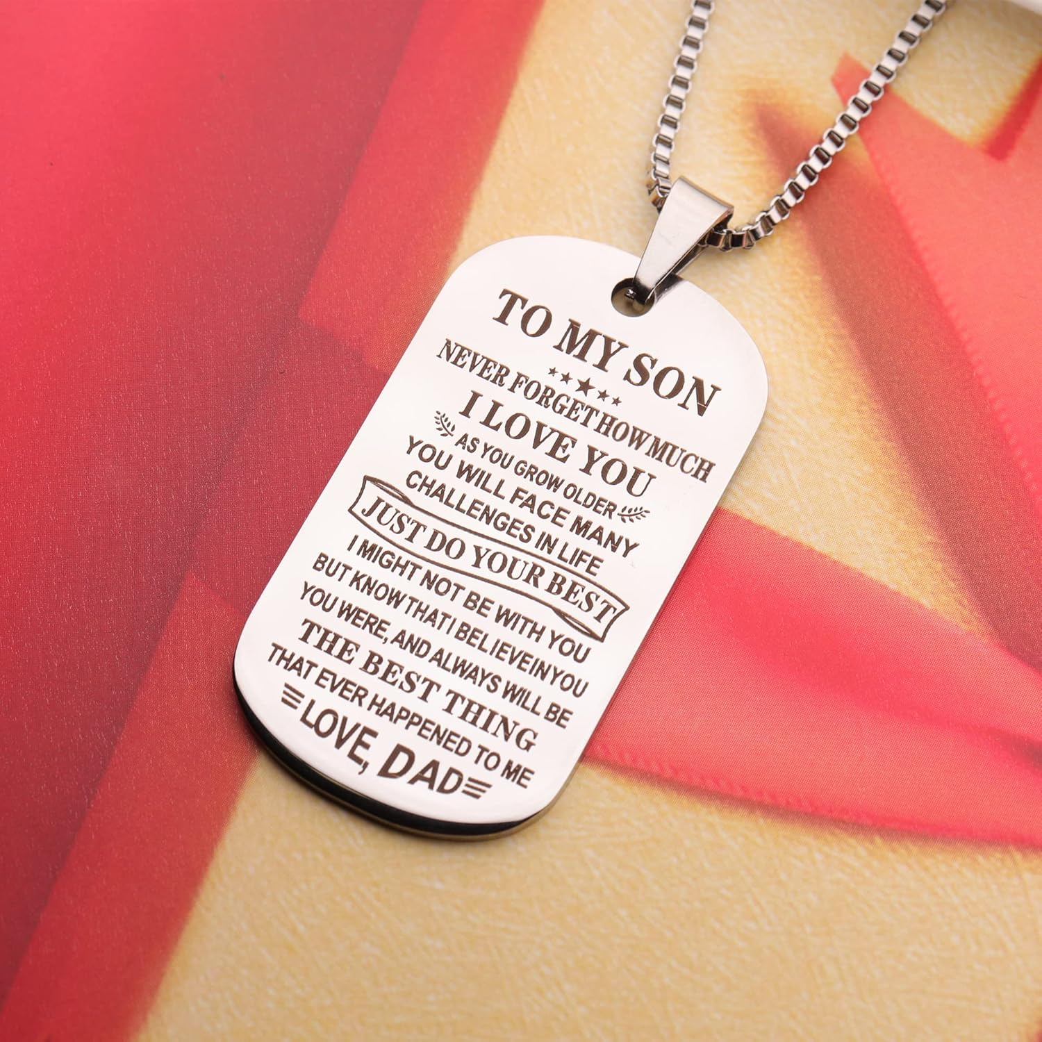 Jstud Inspiration Necklace Gifts for Daughter Son Christmas Birthday Gifts I Love You Heart Pendant Jewelry Necklace from Mom Dad - Image 2