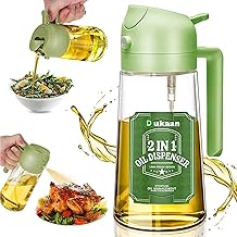 DUKAAN Oil Spray Bottle for Cooking, Premium Glass 2 in 1 Oil Dispenser for Kitchen, Food Grade Oil Sprayer Containers with Nozzle, Oil Bottle for Air Fryer, Roasting and Frying 500 ML (Multicolour)