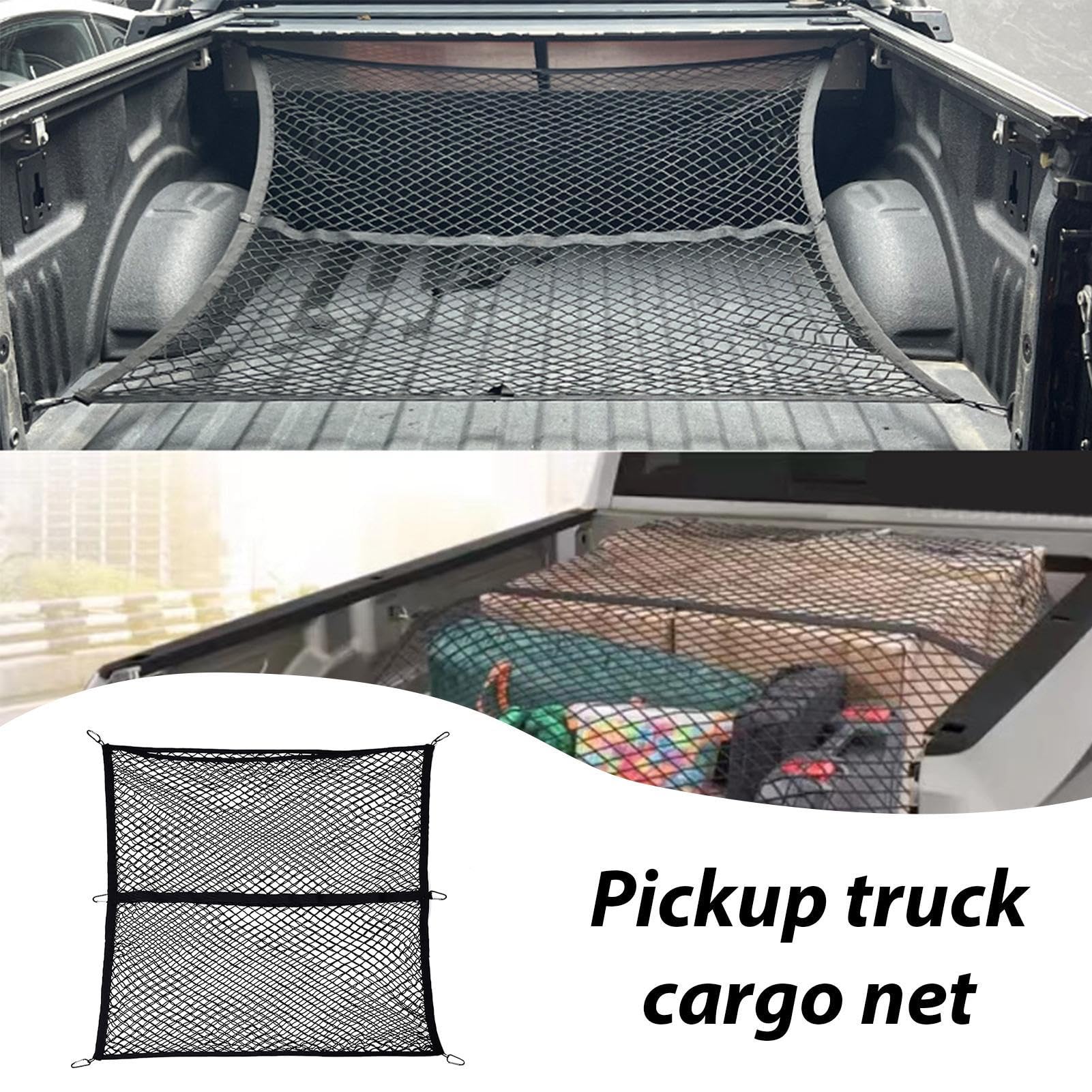 LKW-Ladeflächennetz Elastische Frachtnetze | Netz-Organizer für Auto, universelles Aufbewahrungs-Gepäcknetz mit Haken, hochelastisches Auto-Heck-Gepäcknetz
