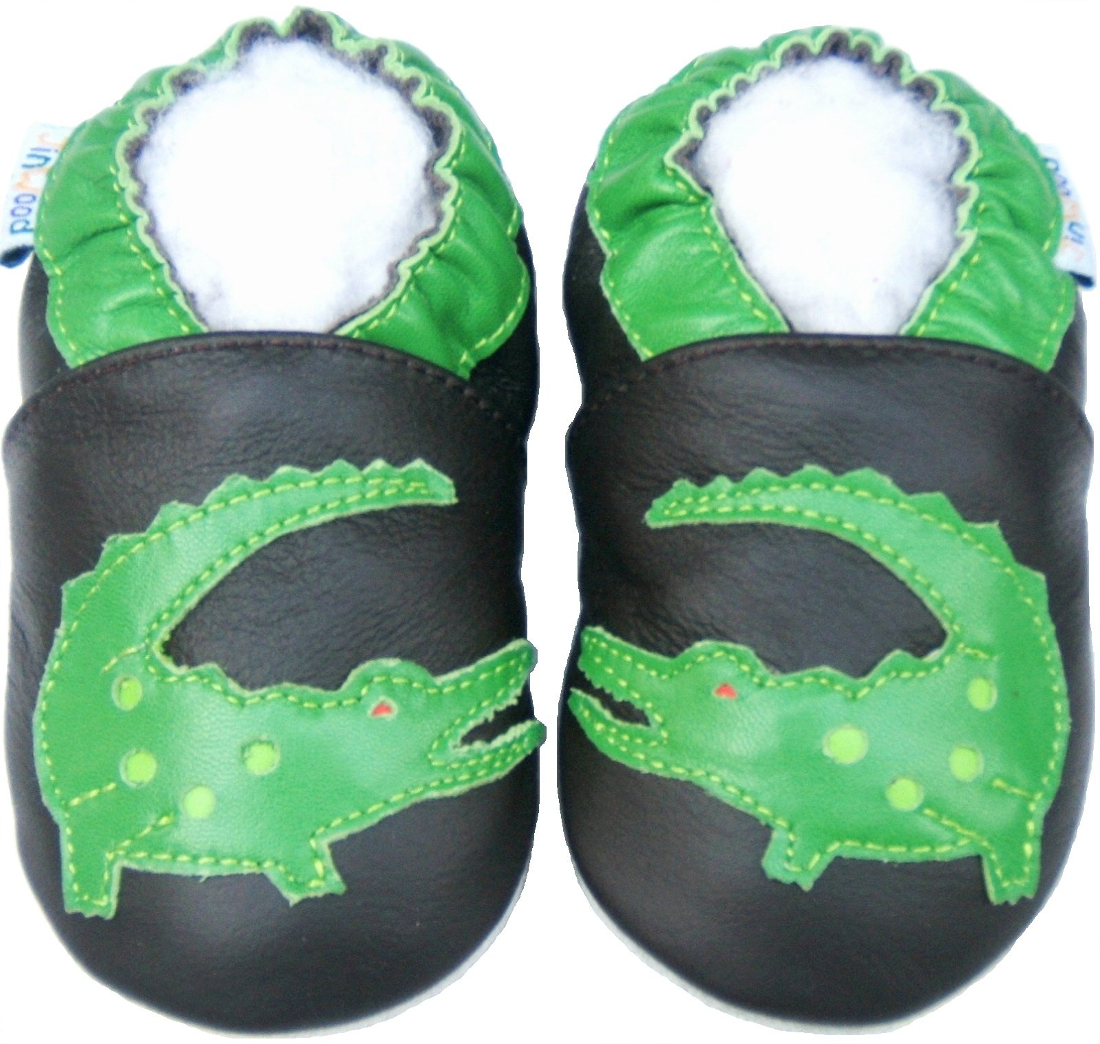 Soft Sole Leather Baby Shoes Boy Girl Infant Children Kid Toddler First Walk Gift Crocodile Brown (6-12month, Brown)