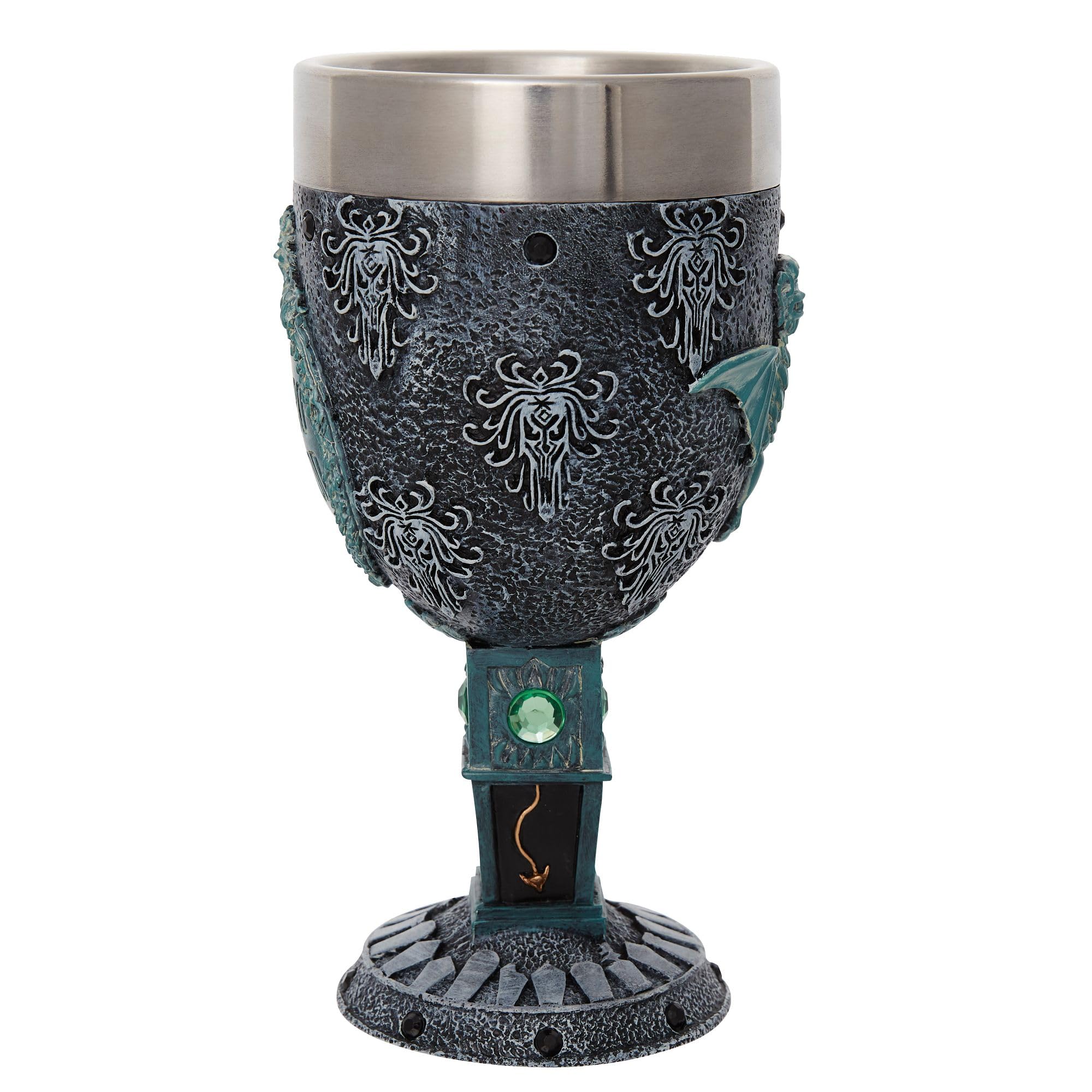 Enesco Verre à Calice, résine et Acier Inoxydable, Multicolore, 18 cm