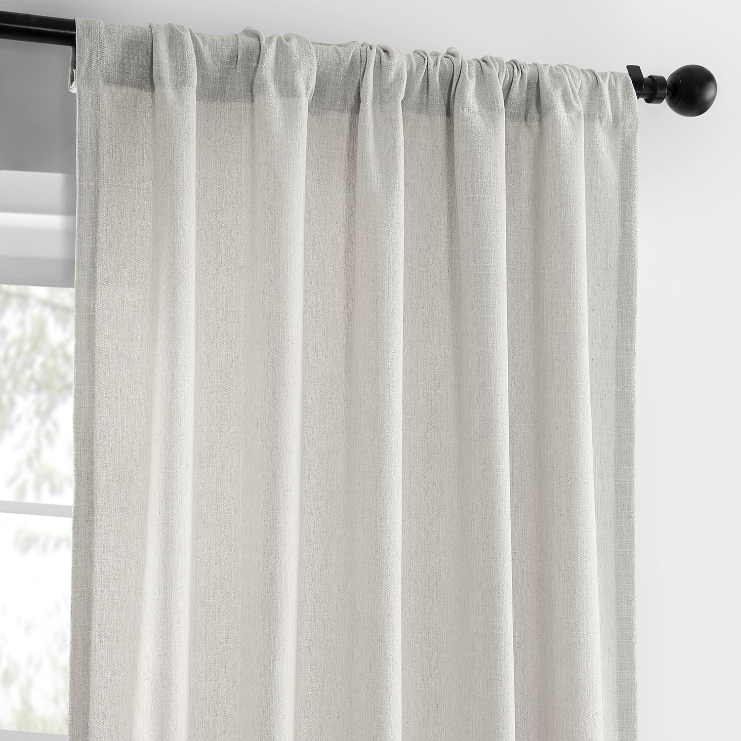 HPD Half Price Drapes Basic Faux Linen Curtains - 108 Inch Long Pair - 2 Panels - 50W x 108L - Natural Linen Curtain for Living Room, Bedroom, Dinning Room, Modern Farmhouse Drapes, Light Sand