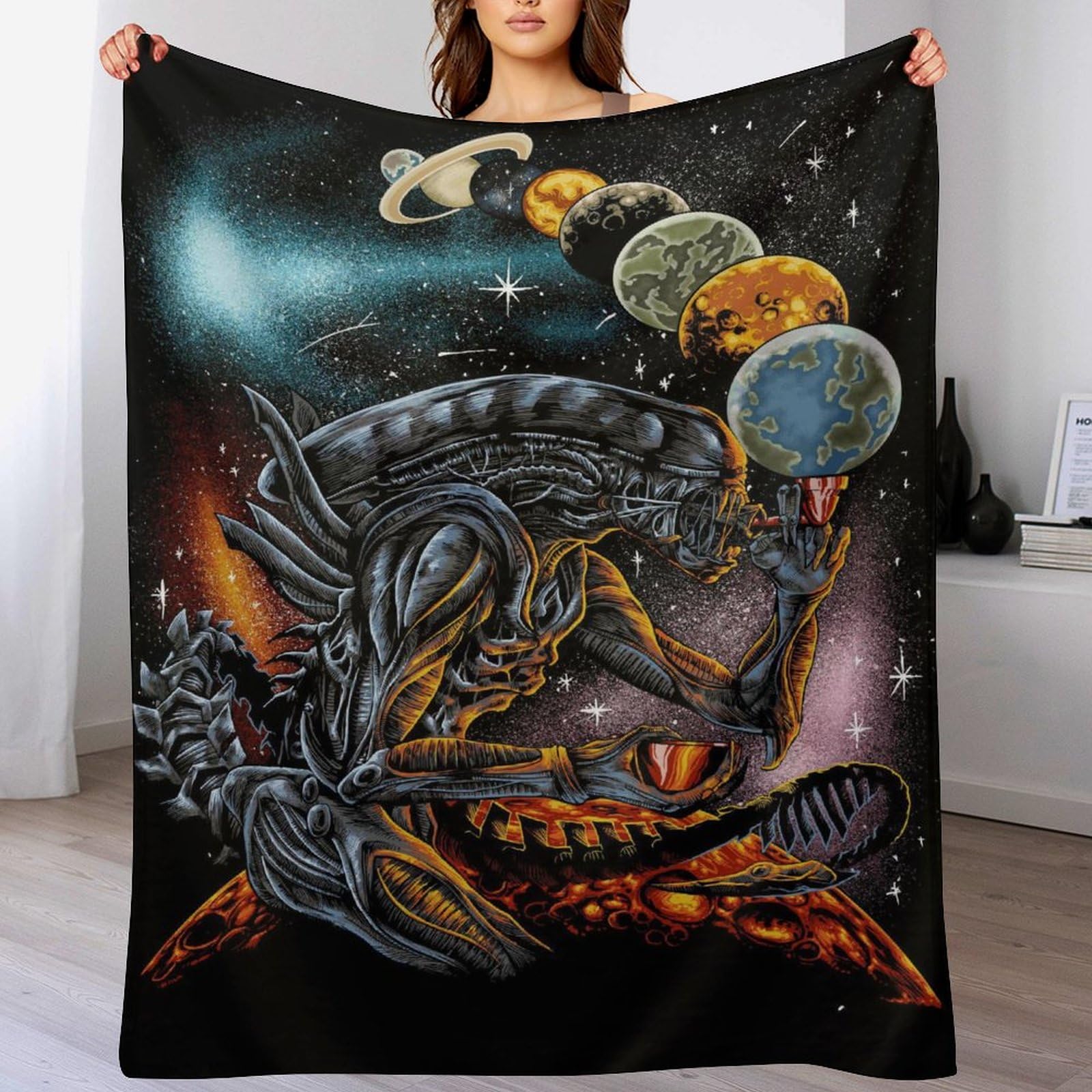 Couverture planète Monster douce légère plaid peluche souple lit et canapé