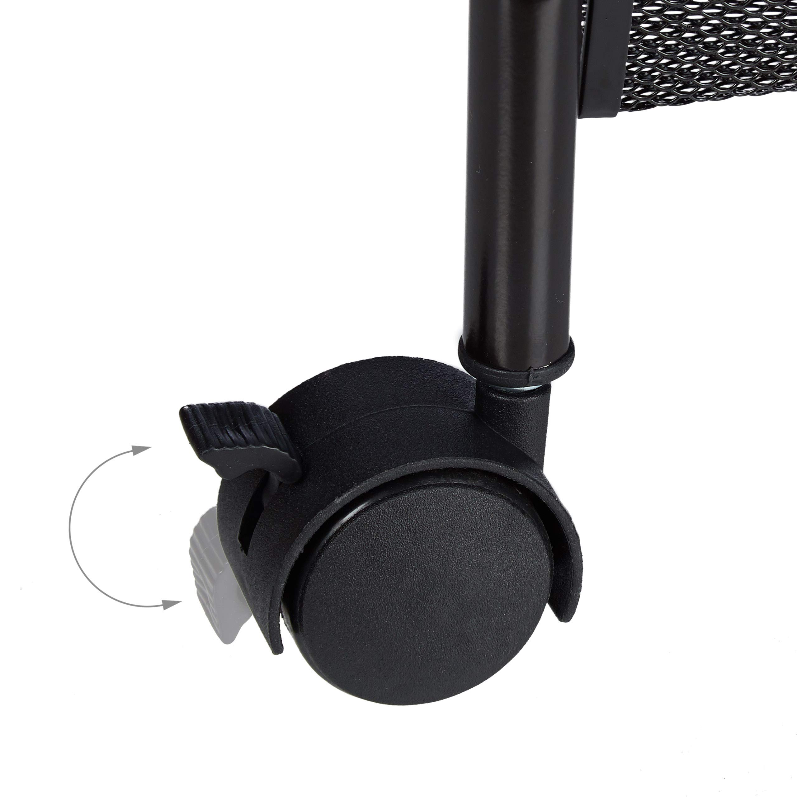 Relaxdays Carrito Auxiliar de 4 Pisos, Carro Cocina, Baño, Camarera, Almacenaje, Metal, 1 Ud., 81 x 26 x 50 cm, Negro