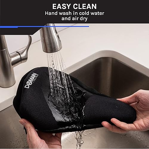 Miniatura 8 de Domain Ciclismo Premium Bike Gel asiento funda de cojín 10.5 x 7 pulgadas, la más cómoda silla de montar para bicicleta con cojín para Clase de