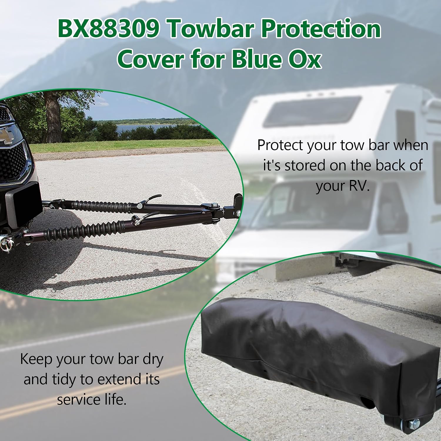 Tow Bar Cover for BX88309 Avail, Ascent, Apollo Models (Black)