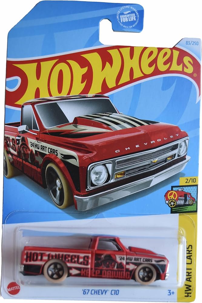 Amazon.com: Hot Wheels '67 Chevy C10, HW Art Cars 2/10 [red] 83