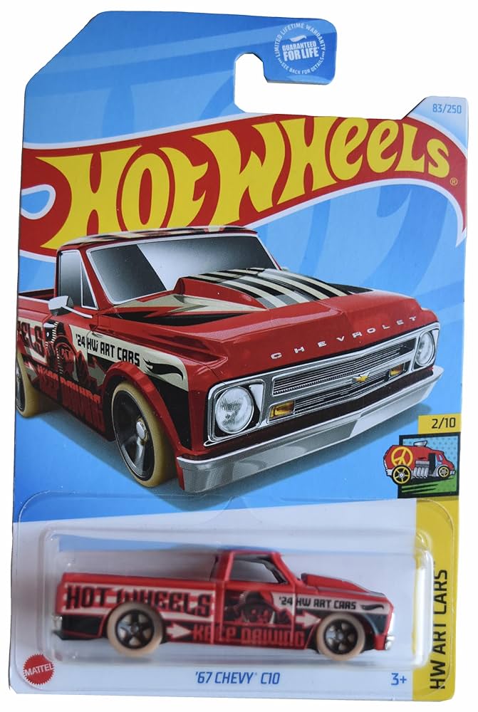 hotwheels  Chevrolet C10 コンベンション Amazon.com: Hot Wheels '67 Chevy C10, HW Art Cars 2/10 [red