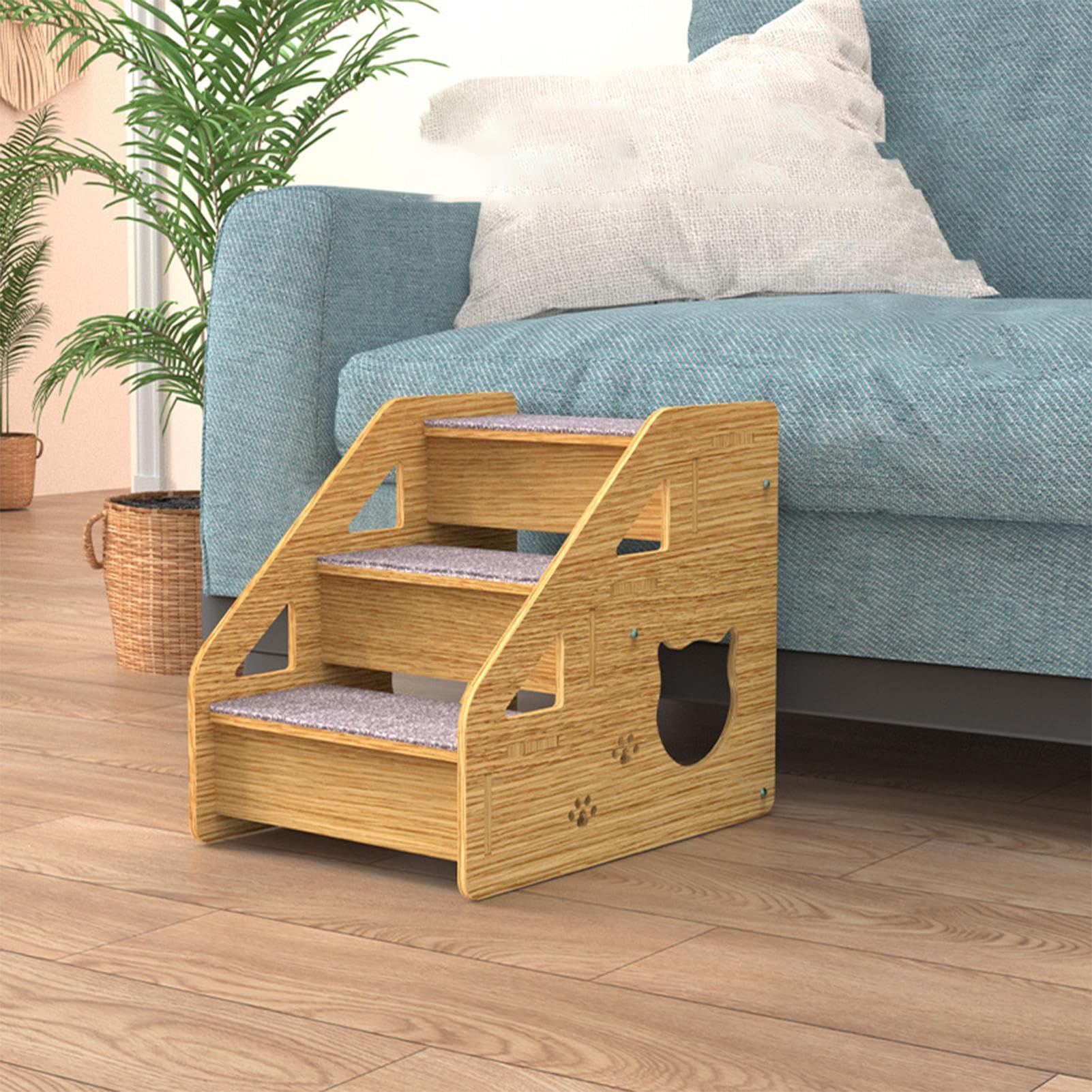 Rampa per letto per cani – 3 livelli scale e rampa per cani di taglia | media/piccola, gatti anziani | gradini antiscivolo per animali domestici per cani/gatti, scaletta per letti,