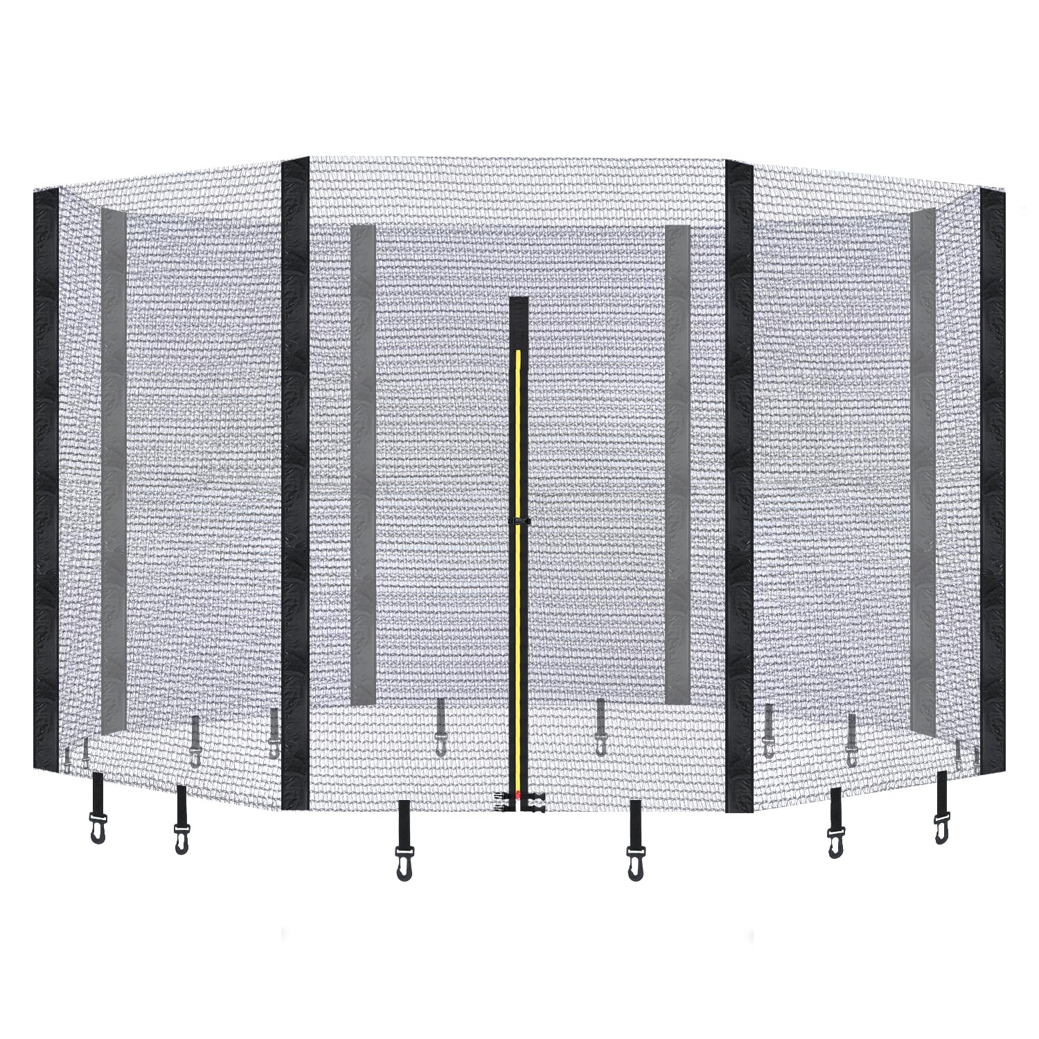 Photo 1 of 12ft Trampoline Net - Replacement Enclosure Safety Net for 8 Poles Round Frames Trampoline with Double Zipper and Protection Buckles