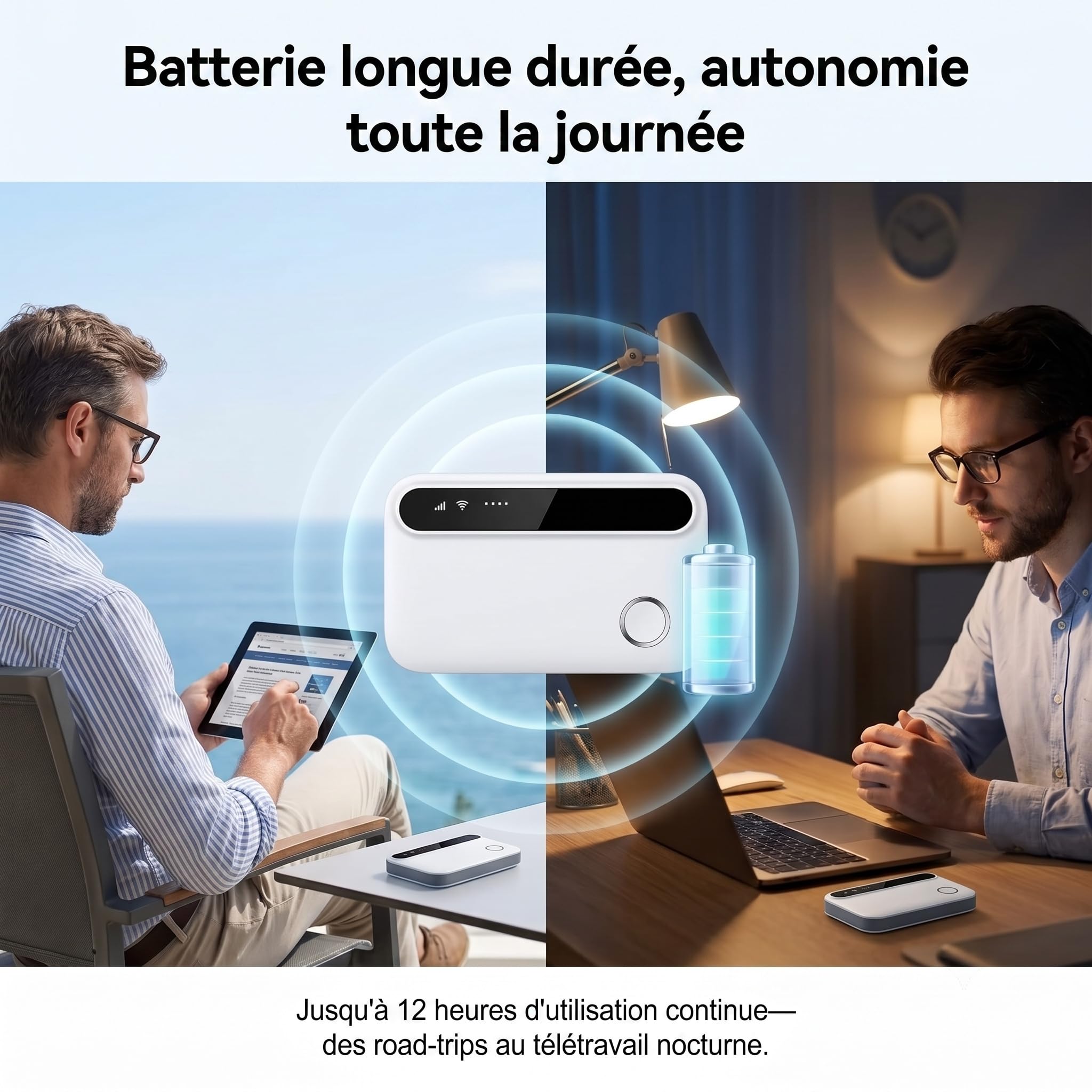 Routeur 5G Pocket WiFi débloqué sans abonnement, Modem 5G/4G Haut débit Compatible Carte SIM, Hotspot Mobile WiFi 6 Multi-appareils Jusqu’à 28 connexions pour Voyage et télétravail