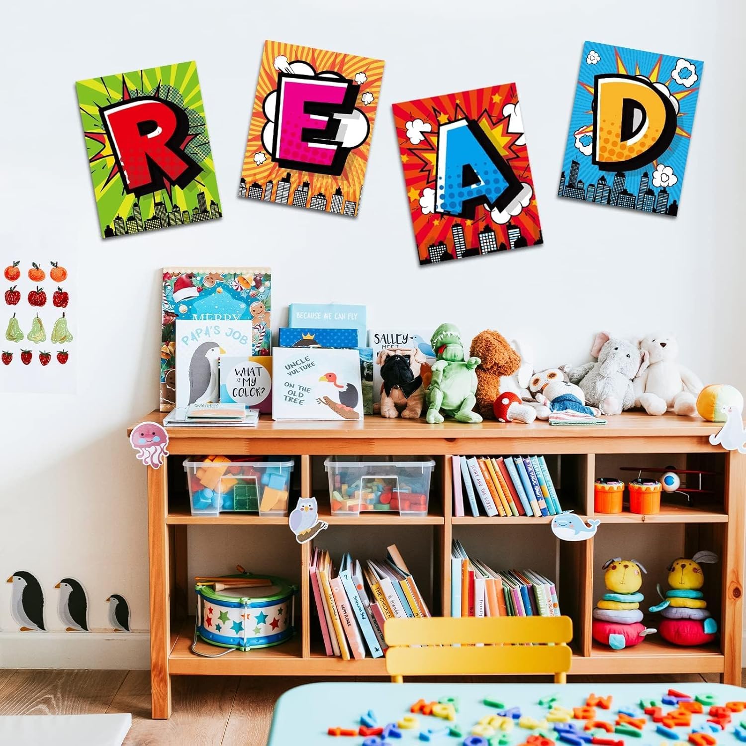 Classroom Decorations Reading Poster for Teachers Bulletin Board and Wall Decor for Pre School, Elementary, Middle School, Daycare, Library Read Sign(Hero)