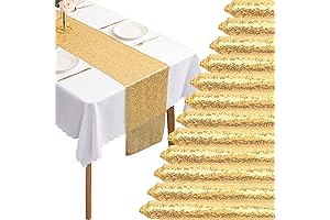 12-Pack Premium Gold Glitter Table Runner: Elevate Your Events with Shimmering Elegance