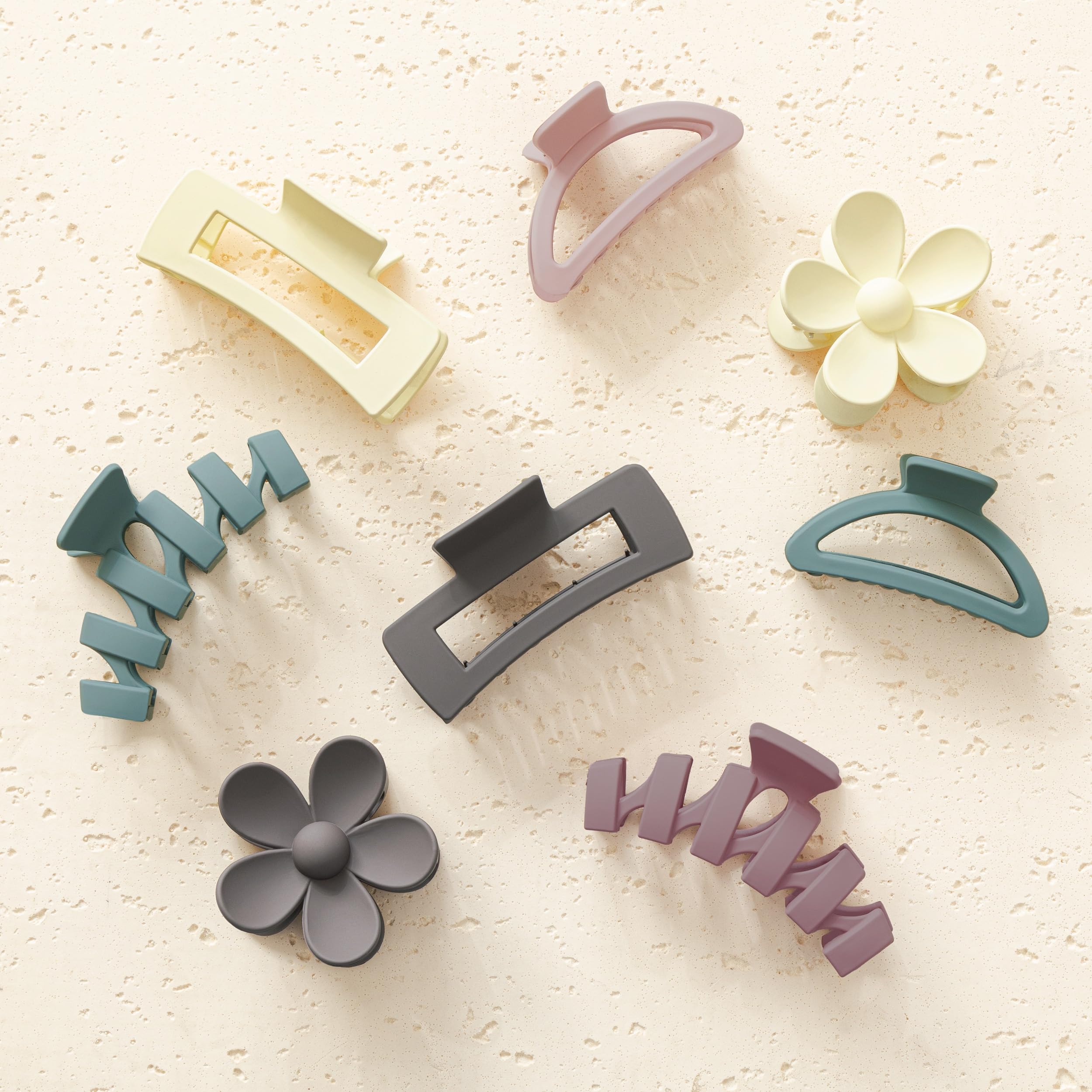 Flower Claw Clips for Thick Hair - 8 Pack -29