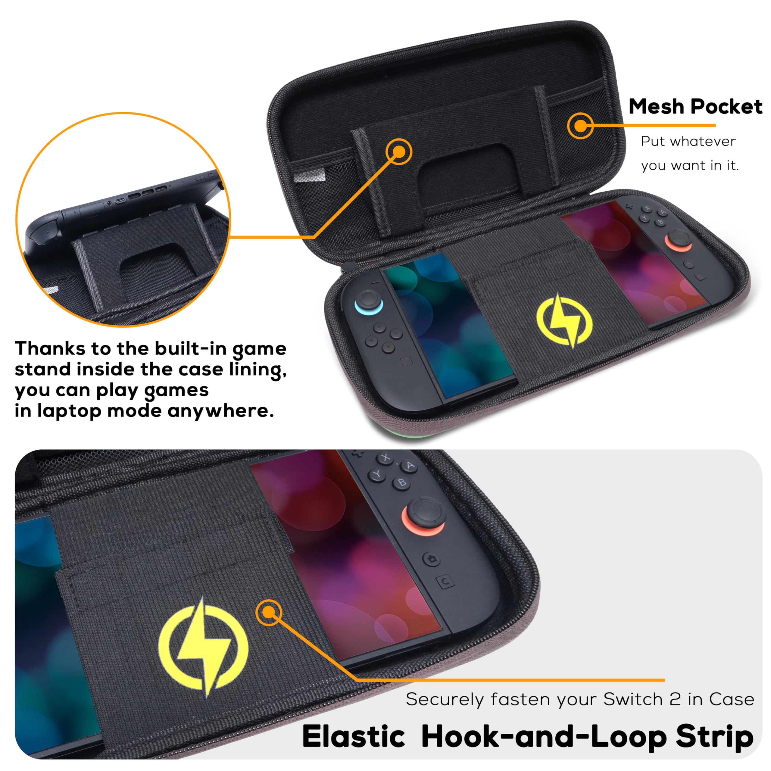 TIKOdirect Funda de transporte para Nintendo Switch 2 (2025), bonita bolsa de viaje portátil con 5 ranuras para tarjetas de juego, bolsa de almacenamiento interior para consola Nintendo Switch 2