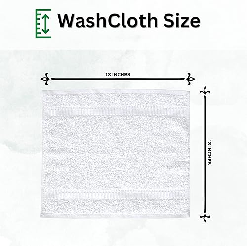 Miniatura 2 de GOLD TEXTILES Juego de 480 paños blancos de alta calidad, 13 x 13 pulgadas, ultra suaves, altamente absorbentes, paños de algodón para tu cuerpo,
