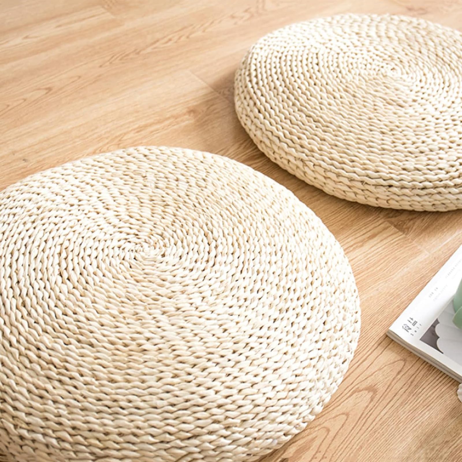 Amazon.co.jp: い草 瞑想用クッション - 蒲草座布団 ざぶとん シート