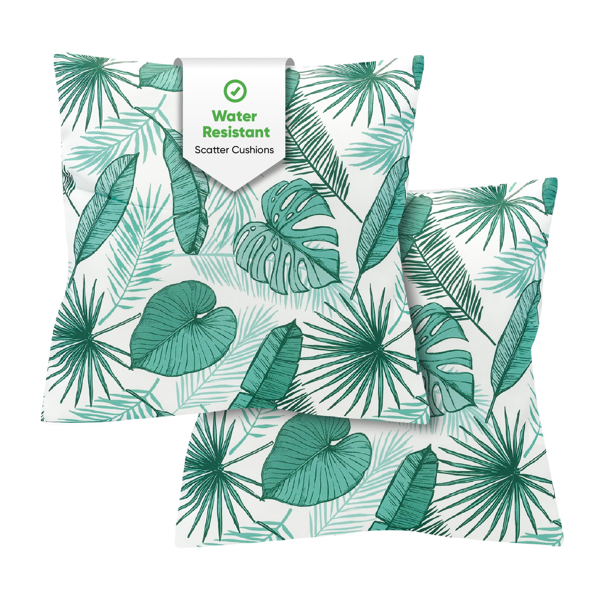 Gardenwize Botanical - Pack Of 2 Outdoor Scatter Cushions, Garden Furniture Cushions - Covers & Pillows (Botanical)