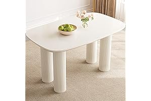 55'' Small White Dining Table For 2-6 Modern Apartment Kitchen Dining Table