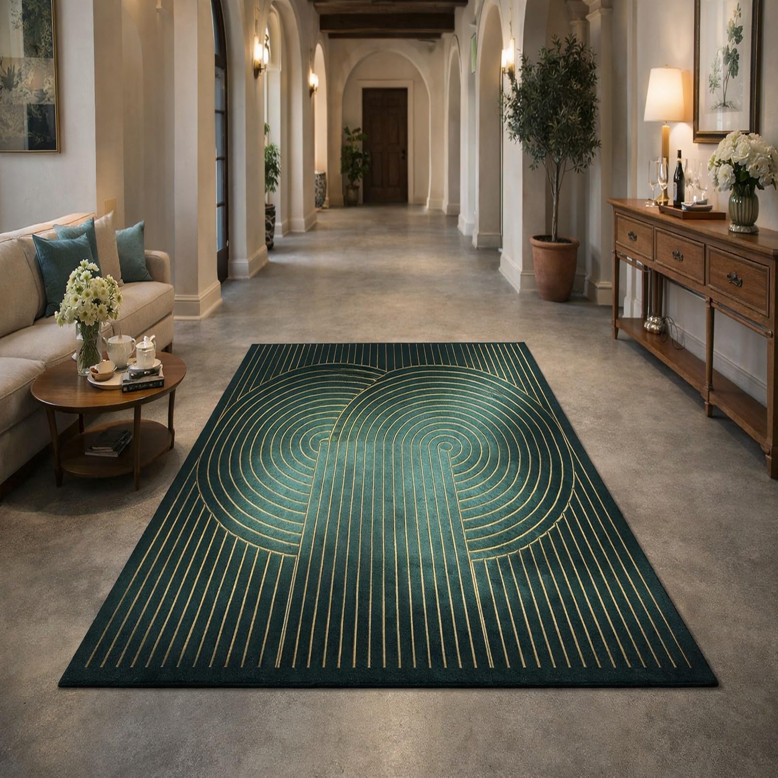 Alfombras para dormitorio Rururug lavables y geométricas que transforman tu pasillo