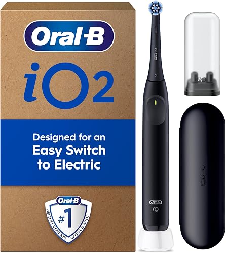 Oral-B iO2 Electric Toothbrush for Adults, Night Black, with Travel Case - 1