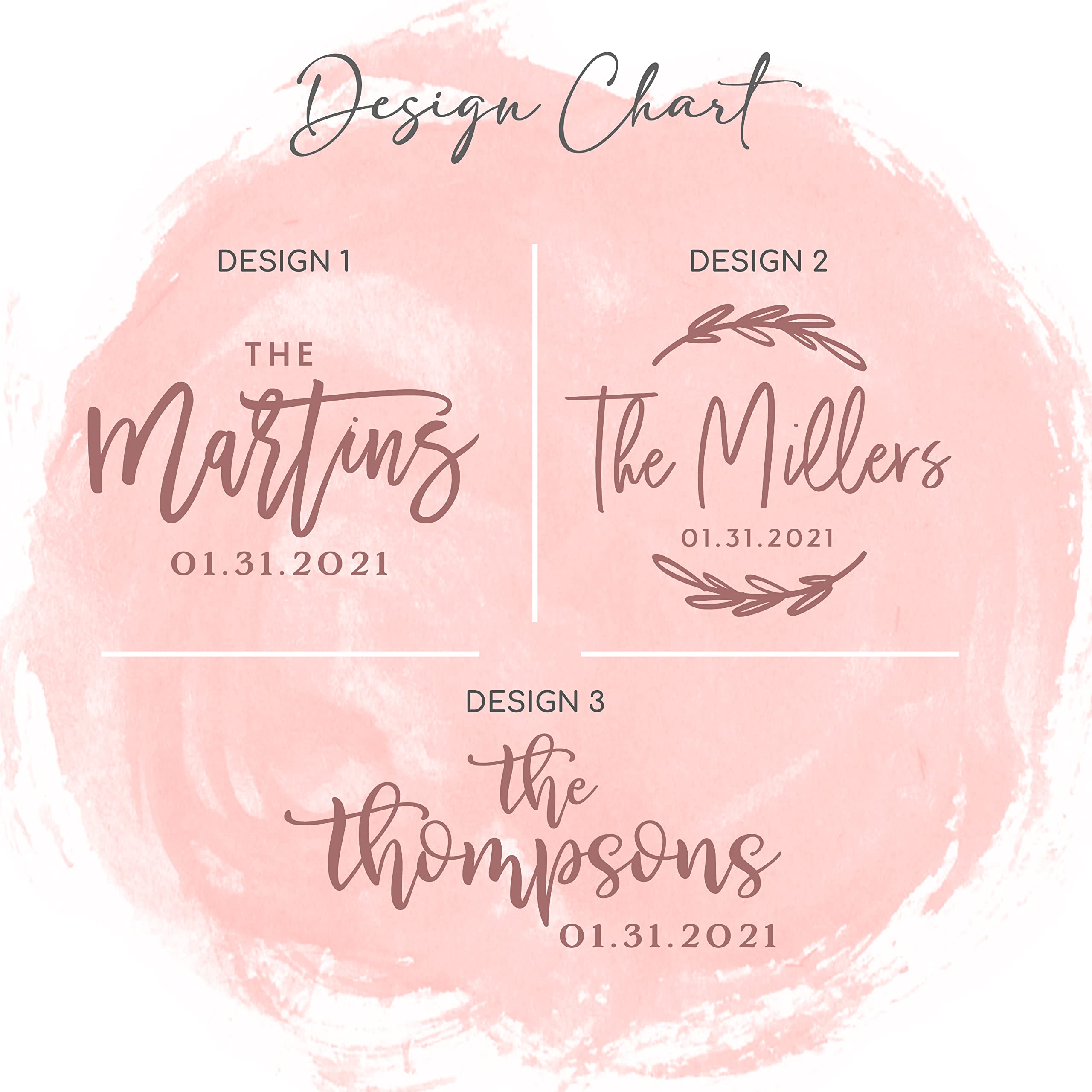 Customization Mill Personalized Wedding Guest Book Alternative | Family Name, Date | 5 Optional Wooden Colors, 2 Optional Shapes, 4 Sizes, Unique Wedding Decor - D2