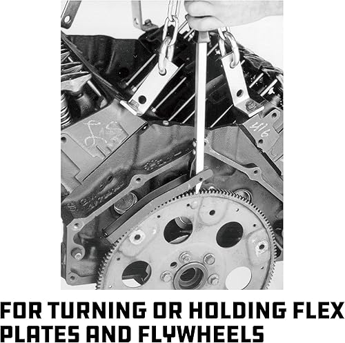 Miniatura 4 de Powerbuilt Herramienta de torneado de volante, Herramienta de placa flexible, Llave de volante, Herramienta giratoria del motor, Placa flexible de