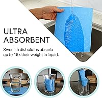 Vista 2 de Swedish Wholesale Paños de cocina suecos para cocina, paquete de 10 toallas de papel reutilizables, lavables, paños de microfibra de esponja