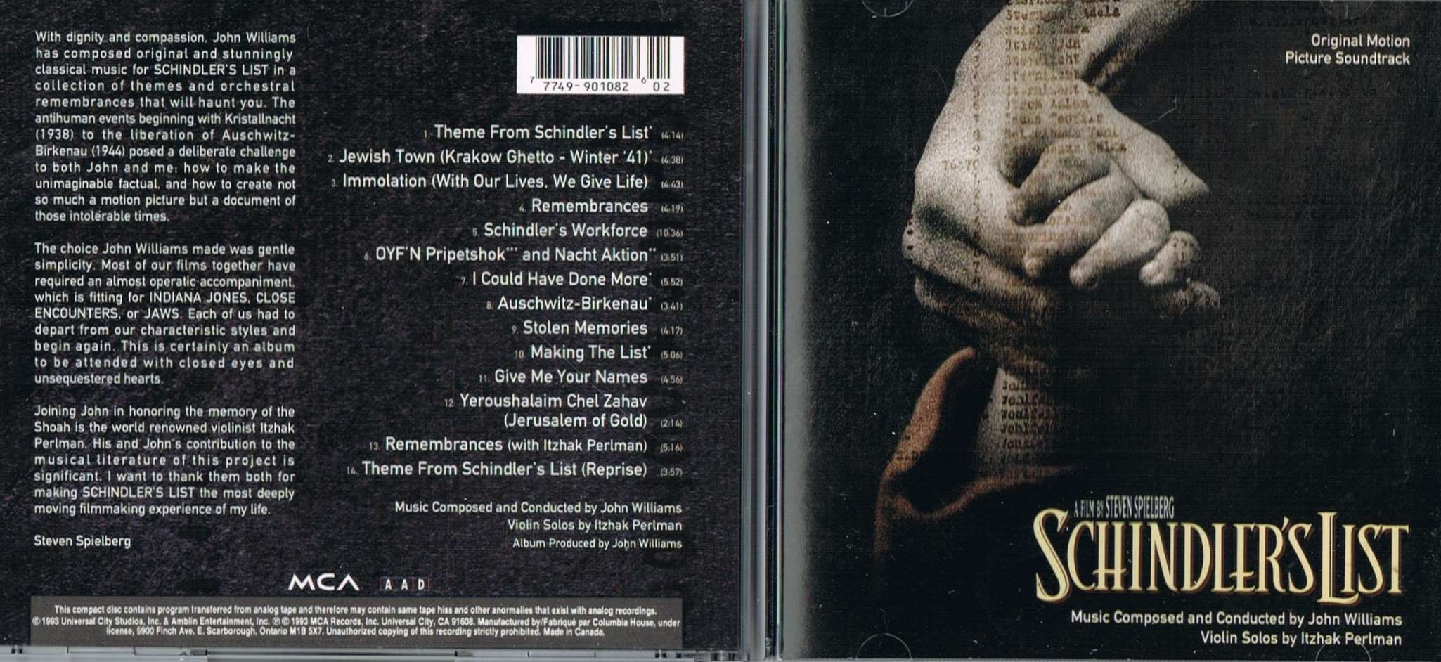 Schindler's List [Audio CD] Itzhak Perlman and John Williams