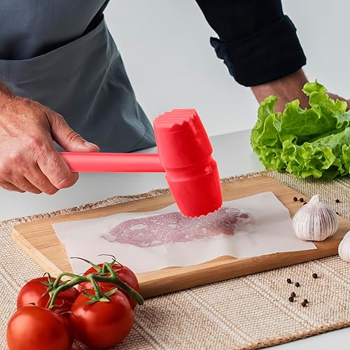 Vista 8 de Martillo ablandador de carne de plástico, ablanda las carnes con facilidad, ablandador de carne y aves de corral de doble cara, martillo de carne