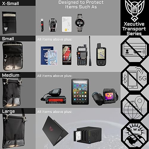 Miniatura 4 de Xtreme Sight Line  Xecutive Faraday - Bolsa para teléfonos y otros dispositivos electrónicos pequeños (11 x 9 pulgadas)  Seguridad de datos para