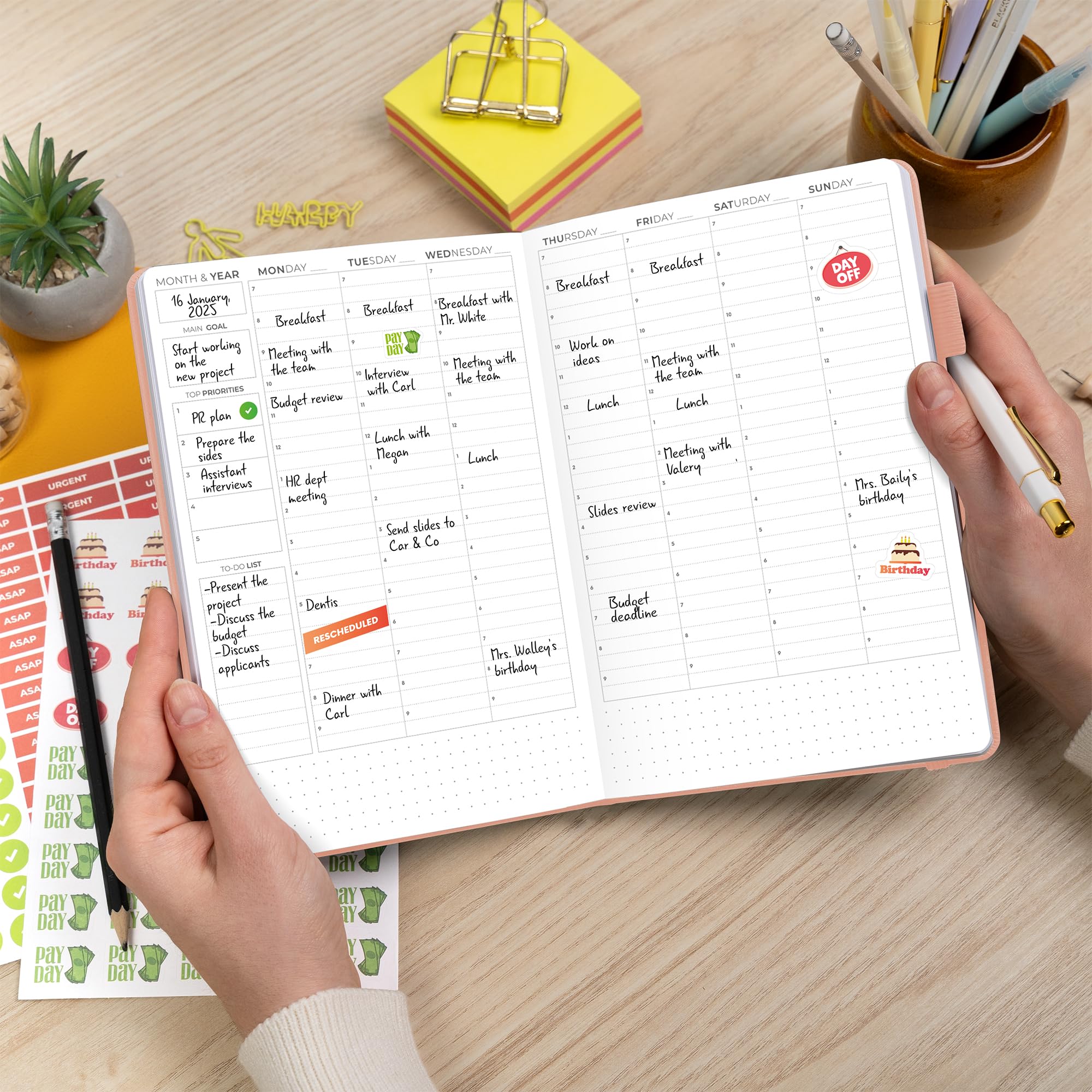 Clever Fox Planificador de horarios Pro y A5; planificador semanal y